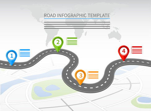 Road infographic template
