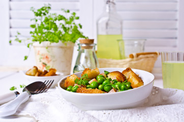 Salad with green peas