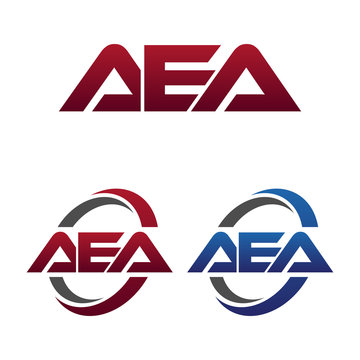 Modern 3 Letters Initial logo Vector Swoosh Red Blue aea