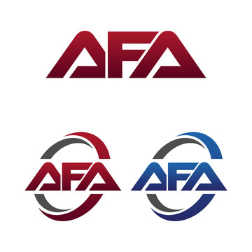 Modern 3 Letters Initial logo Vector Swoosh Red Blue afa