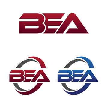 Modern 3 Letters Initial logo Vector Swoosh Red Blue bea