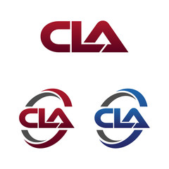Modern 3 Letters Initial logo Vector Swoosh Red Blue cla