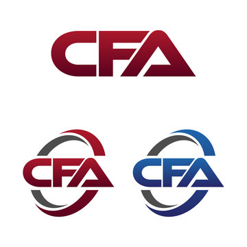 Modern 3 Letters Initial logo Vector Swoosh Red Blue cfa