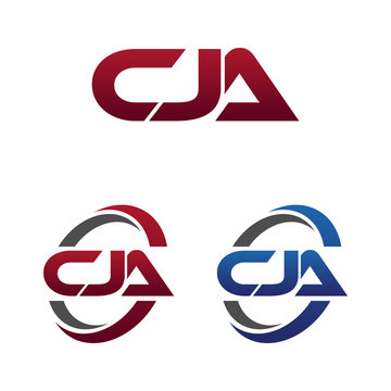 Modern 3 Letters Initial logo Vector Swoosh Red Blue cja