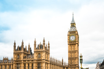 Fototapeta na wymiar Traditional view of Big Ben in London, United Kingdom