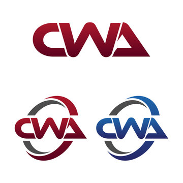 Modern 3 Letters Initial logo Vector Swoosh Red Blue cwa