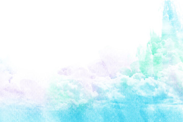 Watercolor illustration of cloud.