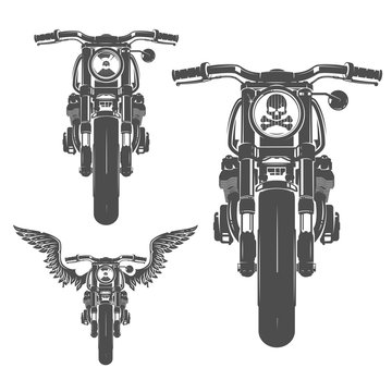 Set of motorcycle vintage style