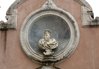  The architectural detail from the Honourable Courtyard in the Castle of Angel in Rome