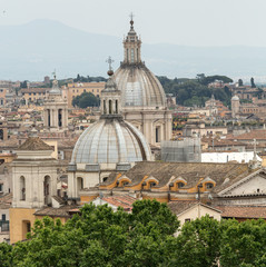 Obraz na płótnie Canvas The historic center of Rome seen from Castel Sant'Angelo. Roma, Italy