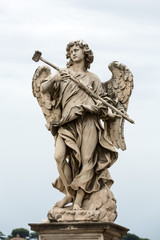 Marble statue of Angel with the Sponge by  .Antonio Giorgetti from the Sant'Angelo Bridge in Rome, Italy,