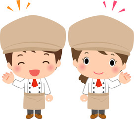 キッチンスタッフの男女