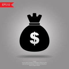 Money bag icon vector