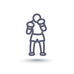 Fototapeta premium Boxer line icon isolated on white, vector illustration