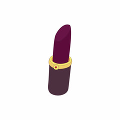Purple lipstick icon in cartoon style