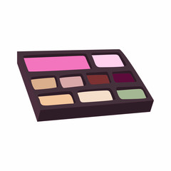Makeup palette icon in cartoon style