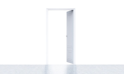 Open door in bright room