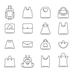 vector icons set of shopping bags