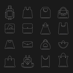 vector icons set of shopping bags