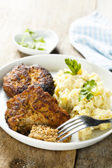 Cutlets with potato salad