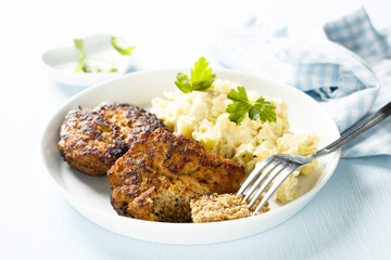 Cutlets with potato salad