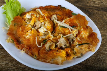 Omelet with oyster