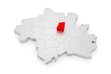 Schwabing-West, München Bezirke 3D