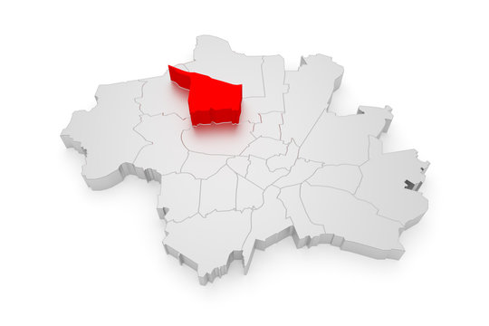 Moosach, M&uuml;nchen Bezirke 3D