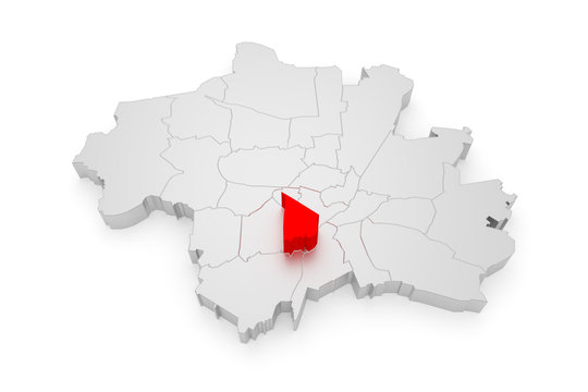 Sendling, M&uuml;nchen Bezirke 3D