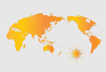 World map of vector, vector illustration