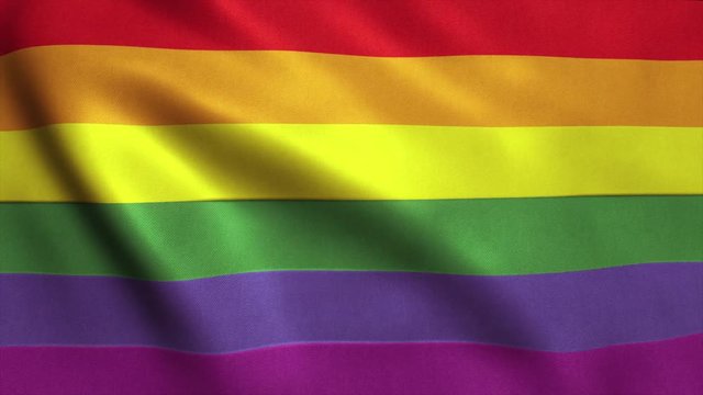 Gay Pride rainbow flag. Seamless loop animation. 4K high definition video