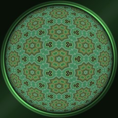 Abstract decorative green sphere - kaleidoscopic pattern 