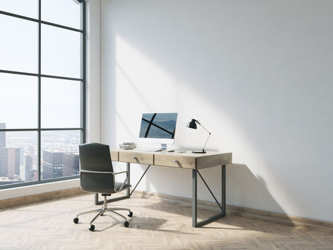 Minimalistic office with workplace