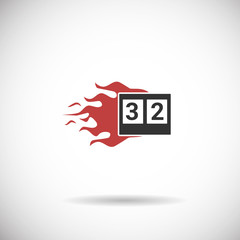 Soccer Icon - goal football fire silhouette vector