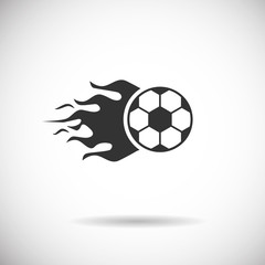 Obraz premium Soccer Icon - football fire silhouette vector