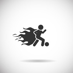 Soccer Icon - football fire silhouette vector
