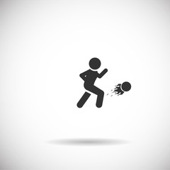 Soccer Icon - football fire silhouette vector