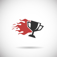 Soccer Icon -trophy fire silhouette vector