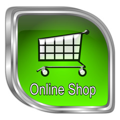 online Shop Button - 3D illustration