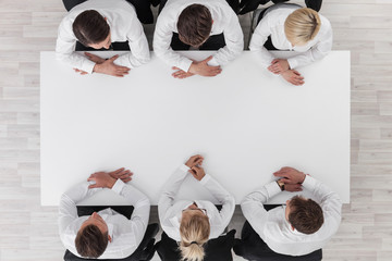 Business team around the table