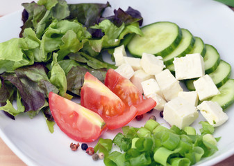 fresh salat with tomato and feta