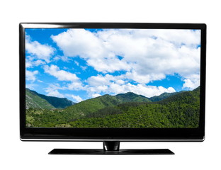tv screen with landscape