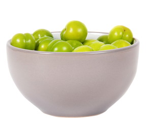 cherry-plums on the white
