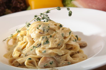 Italian tagliatelle with creamy sauce