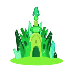 Emerald city square. Vector Illustration.
