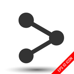 Share sign icon. Link symbol. Simple flat logo of symbol of share on white background. Vector illustration.