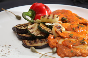 Eggplant with spicy sauce