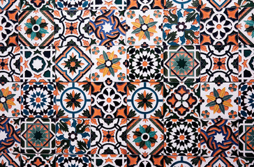 Detail of some typical portuguese tiles