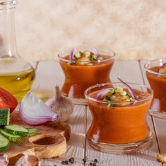  Spanish-style soup gazpacho made from tomatoes.