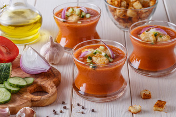  Spanish-style soup gazpacho made from tomatoes.